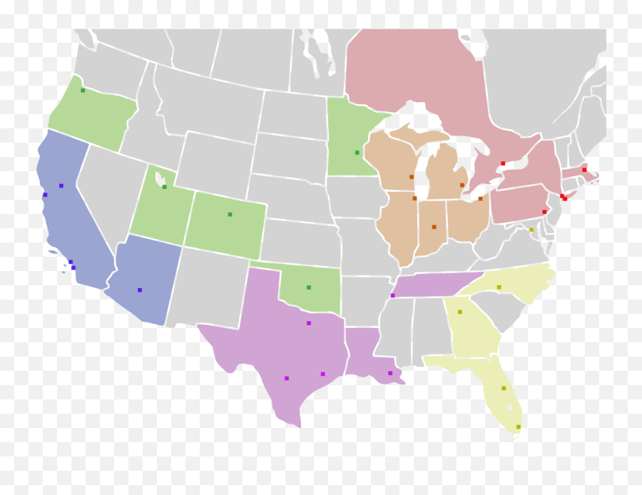 Map Of Usa And Canada Nba Zoom - New York Red Bulls On Map Emoji,Award Emoji