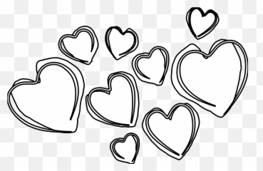 4570book - Black And White Clip Art Hearts Emoji