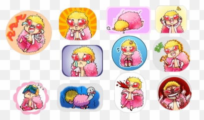 One Piece Doflamingo Sticker Emojis - Cartoon