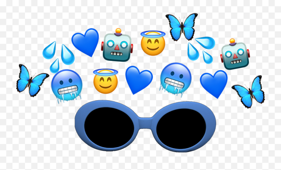 Clout Glasses Sunglasses Goggles Emoj - Clout Goggles With Hearts Filter Emoji,Glasses Emoji Text