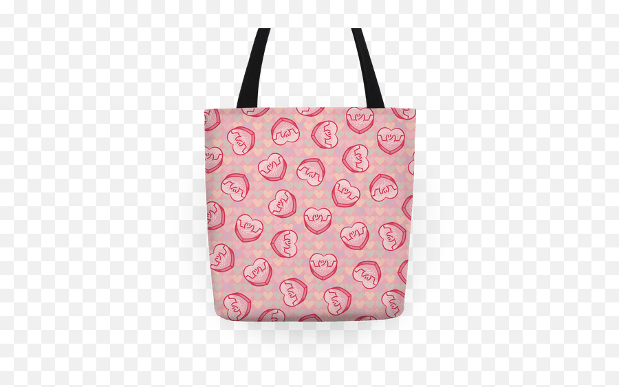 Download Shrug Emoji Candy Hearts Pattern Tote - Tote Bag,Facebook Shrug Emoji