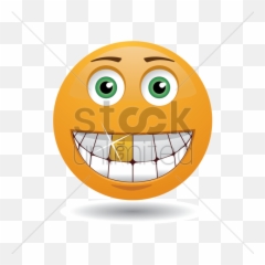 Emoticon With A Gold Tooth Vector Image - Smiley Face Teeth Emoji