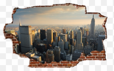 NewYork city skyline wall holeinwall brickwall - Transparent Empire State Building Png Emoji