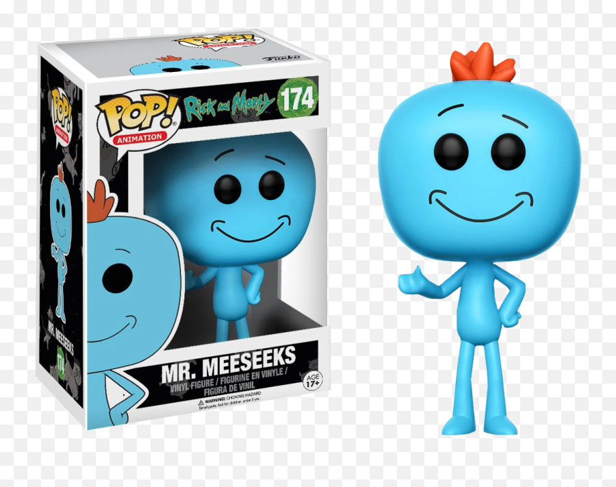 Funko Pop Rick And Morty - Mr Meeseeks 174 Chase Chance Mr Meeseeks Pop Vinyl Emoji,Jaw Dropping Emoticon
