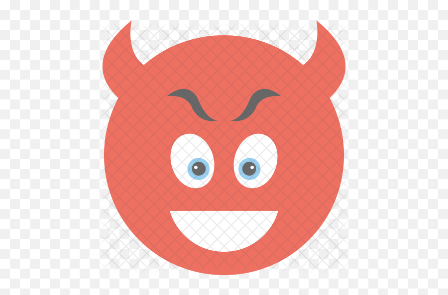 Devil Grinning Icon Of Flat Style - Stone And Chalk Emoji,Evil Grin Emoji