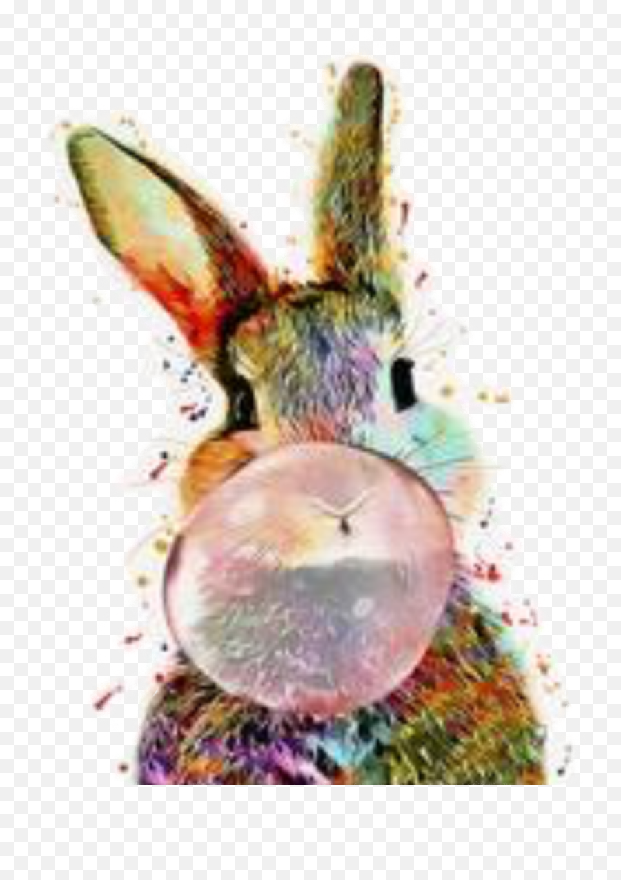 Bubblegum Rabbit Sticker By Cindy Mcdaniel - Soft Emoji,Rabbit Egg Emoji