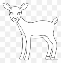 Cute Deer Coloring Pages Cute Deer Line - Black And White Clip Art Deer Emoji,Buck Deer Emoji