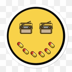 Radio Pills Stickers - Happy Emoji
