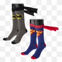 Batman And Superman Caped Socks 2 - Hockey Emoji