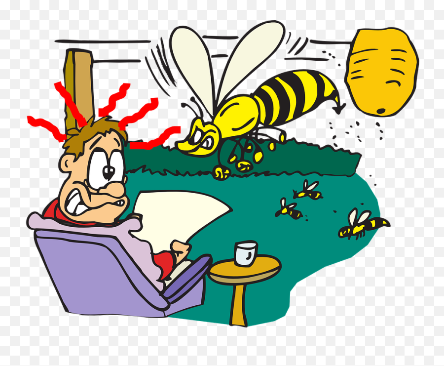 Man Wasps Attack - Fear Cliparts Emoji,Android Bee Emoji