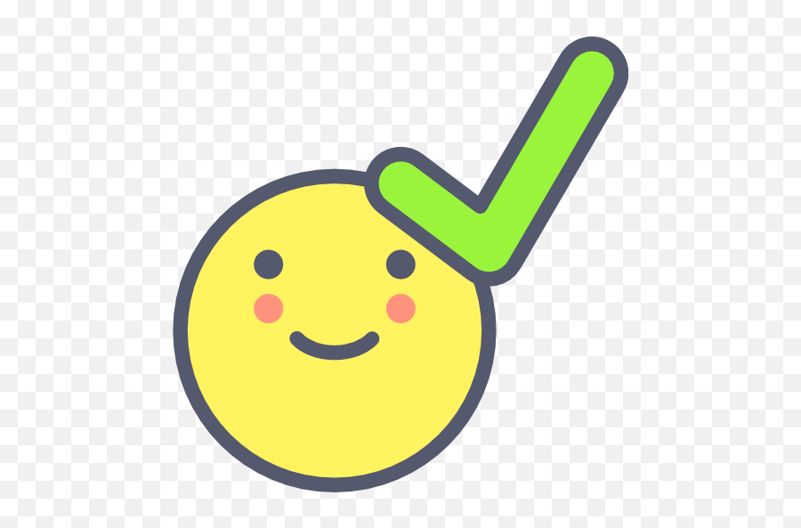 Checkmark - Smiling Checkmark Clipart Emoji,Checkmark Emoticon