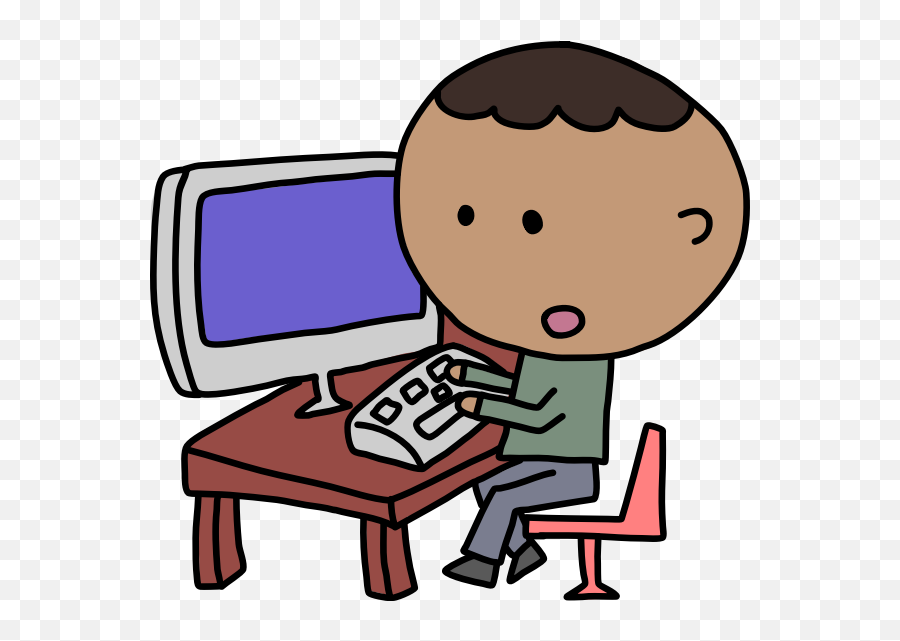 African Man And Computer - Clip Art Computer Kid Emoji,Praying Man Emoji