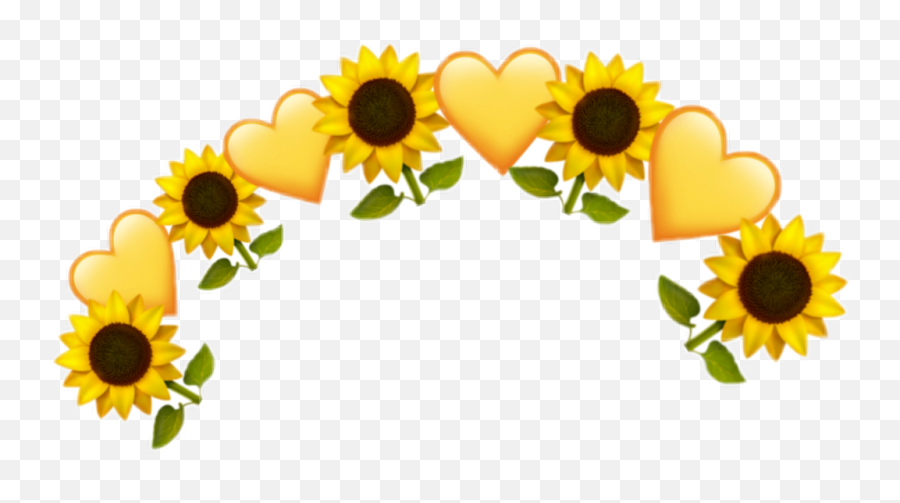 Floral Crown Png - Crown Crowns Crownflower Crownyellow Yellow Flower Crown Png Emoji,Yellow Heart Emoji