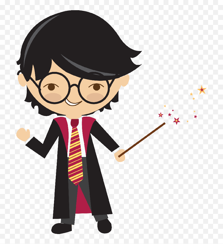 Wizard Harry Potter Clipart - Harry Potter With Wand Clipart Emoji,Wizard Emoji