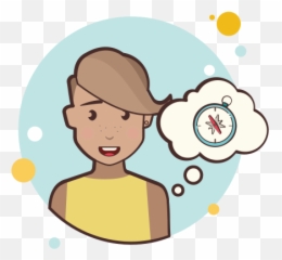 Girl With Compass Icon - Free Download Png And Vector People Thinking Icon Png Emoji,Compass Emoji