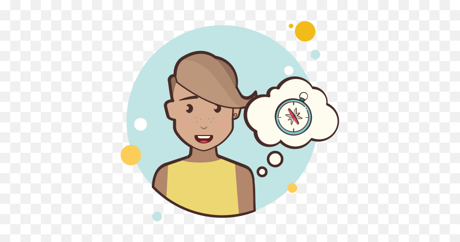 Girl With Compass Icon - Free Download Png And Vector People Thinking Icon Png Emoji,Compass Emoji