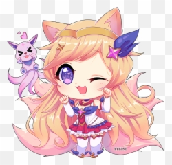 Ahri Png - Chibi Star Guardian Ahri By Xyrise Hd Wallpaper Star Guardian Ahri Chibi Emoji,League Of Legends Emoji