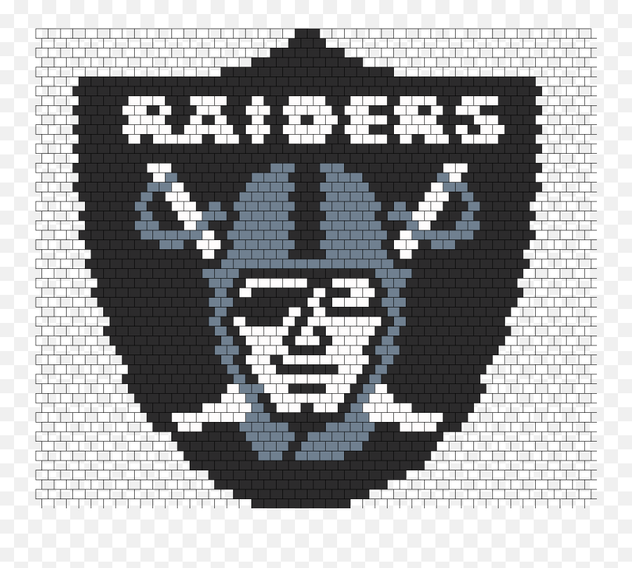 Oakland Raiders Panel Bead Pattern Con Imágenes Punto De - Pixel Art Oakland Raiders Emoji,Oakland Raiders Emoji