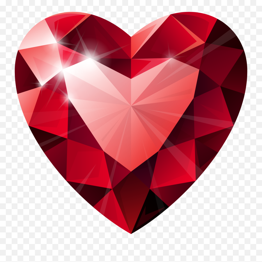 Diamond Heart Transparent Png Clip Art - Diamond Heart Png Emoji,Red Diamond Emoji
