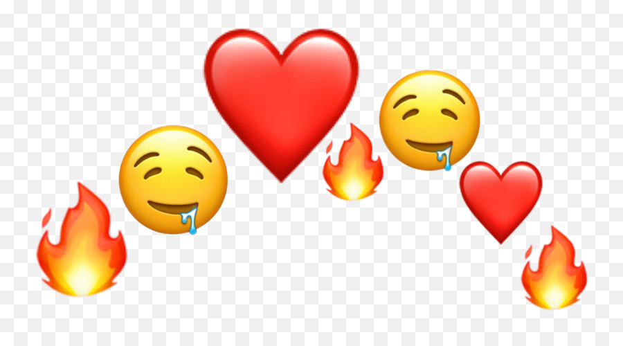 Crown Heart Emoji Fire Sticker By Alessandra Azevedo - Sexy Crown Emoji Png,Emoji Fire