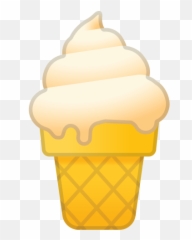 Soft Ice Cream Emoji - Ice Cream Emoji Black Background,Ice Emoji
