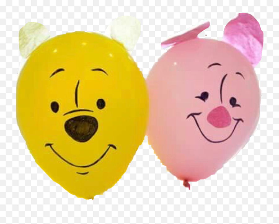 Balloons Winniethepooh Piglet Pink Yellow Partyideas - Animales Hechos De Globos Emoji,Piglet Emoticon
