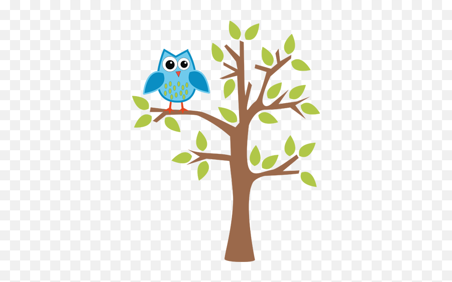 Blue Owl On Tree Kids Sticker - Un Arbol Con Un Buho Emoji,Two Birds With One Stone Emoji