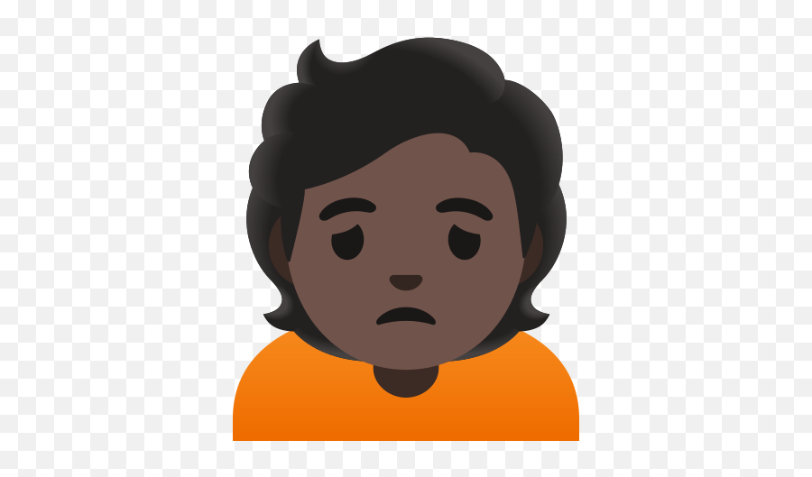 Dark Skin Tone Emoji - Sad Person Emoji,Afro Emoji Copy And Paste