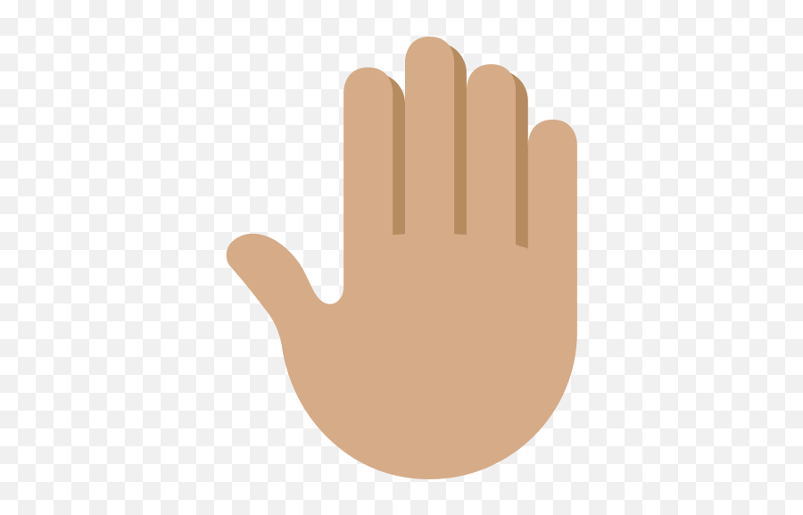 Raised Back Of Hand Emoji With Medium Skin Tone Meaning - Sign,Hand Emoji