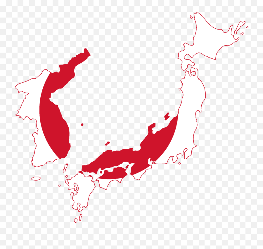 Flag Map Of Japan And Korea - Japanese Empire Flag Map Emoji,Korea Flag Emoji