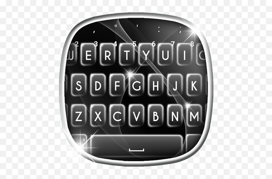 Sparkle Black And White Keyboard - Space Bar Emoji,Emojiworks