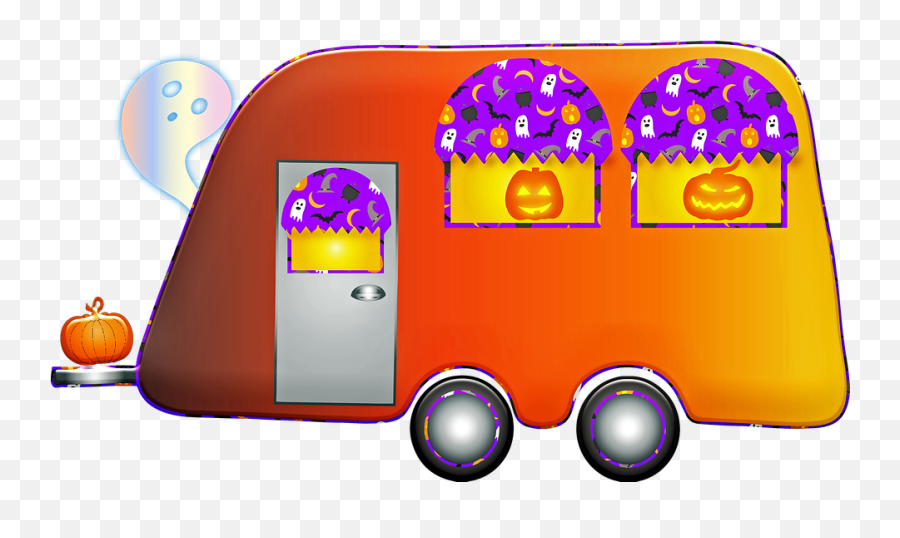 Halloween Travel Trailer - Illustration Emoji,Travel Trailer Emoji