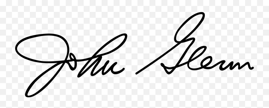 John Glenn Signature - Transparent Sample Signature Png Emoji,Astronaut Emoji