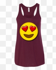 Cute Heart Eyes Emoji Valentines Day Love Tank - Bella Canvas B8800 Flowy Racerback