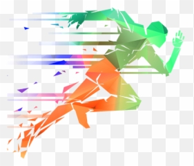 Sport Boy Green Orange Ftestickers - Running Athlete Silhouette Png Emoji