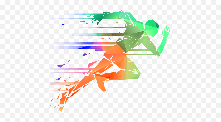 Sport Boy Green Orange Ftestickers - Running Athlete Silhouette Png Emoji,Running Boy Emoji