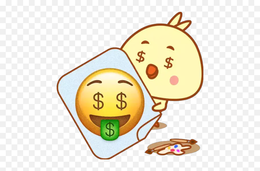 Chick With Emoji Stickers For Whatsapp - Transparent Background Money Clipart,Mirror Emoji