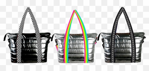 Top Trenz Metallic Puffer Tote Bags - Top Trenz Puffer Tote Bags Emoji,Emoji Tote Bag