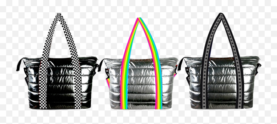 Top Trenz Metallic Puffer Tote Bags - Top Trenz Puffer Tote Bags Emoji,Emoji Tote Bag