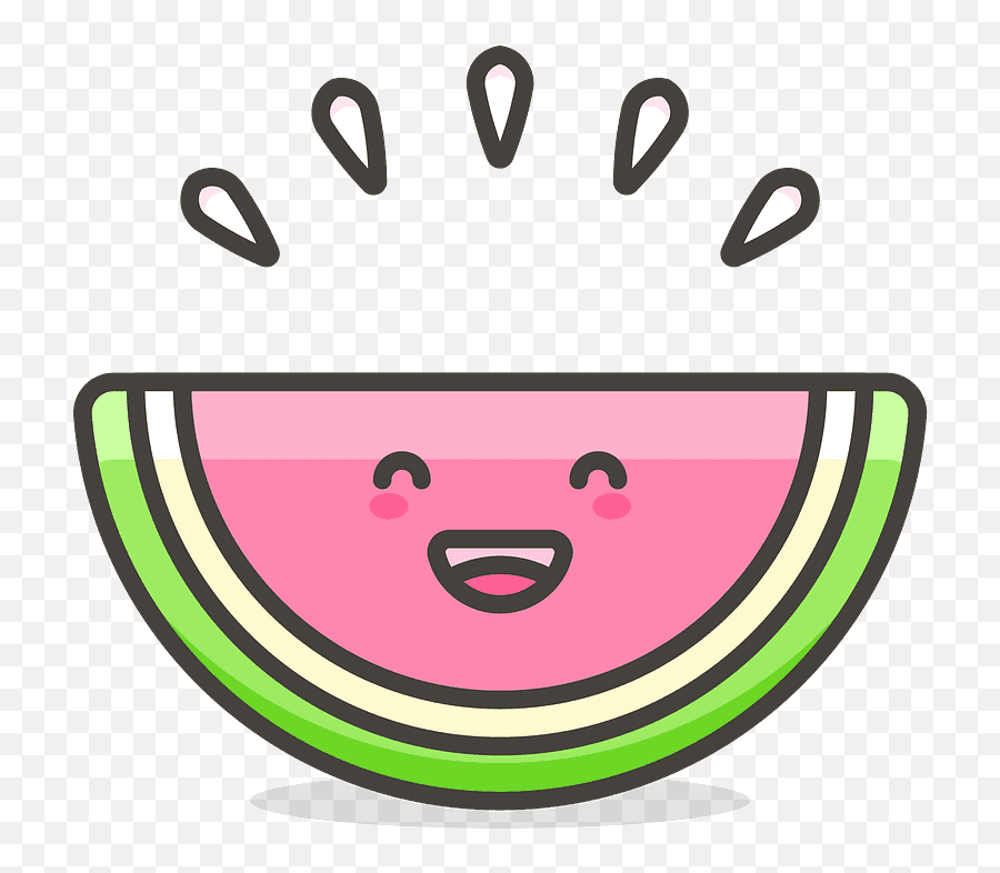 Watermelon Emoji Clipart - Cartoon Cute Smile Drawing,Watermelon Emojis