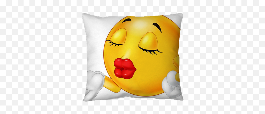 Emoticon Smiley Blowing A Kiss Pillow Cover U2022 Pixers - We Live To Change Smiley Kiss Emoji,Roses Emoticon