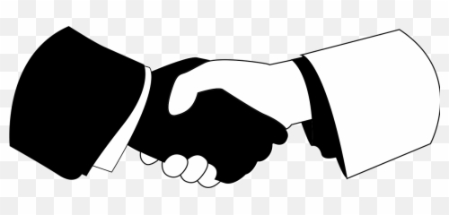Icon Vector Art Handshake Cooperation - White And Black Shaking Png Emoji