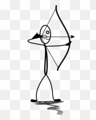 Stickman Arrow Bow - Transparent Emoji