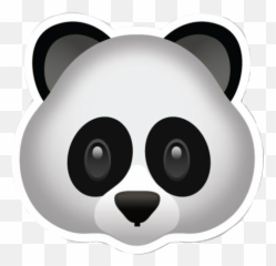 Sticker Panda Emoji Black White Animal - Panda Png Emoji,Panda Emoji