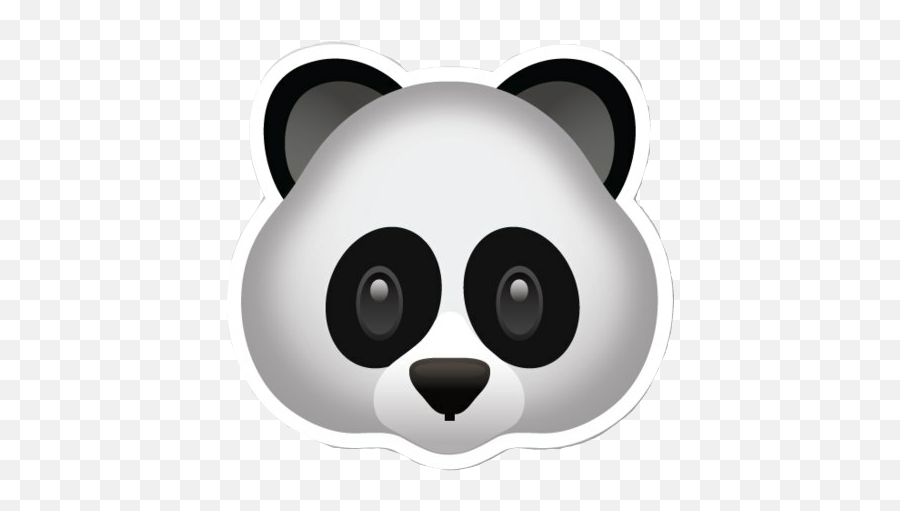 Sticker Panda Emoji Black White Animal - Panda Png Emoji,Panda Emoji