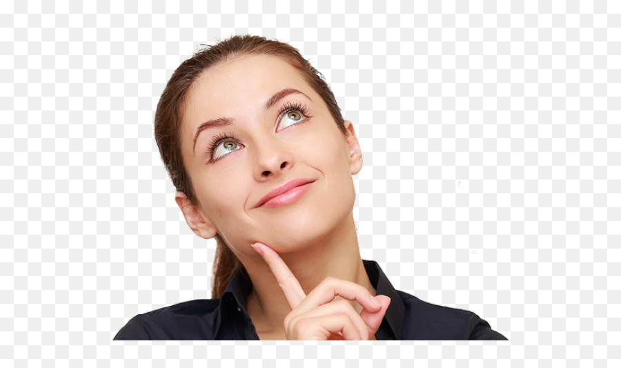 Woman Thinking Png - Thinking Woman Clipart Chin Person Thinking Woman Png Emoji,Chin Emoji
