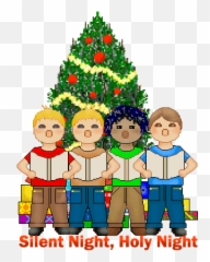 Christmas Carol Clipart - Christmas Tree Carol Singers Emoji,Emoji Silent Night