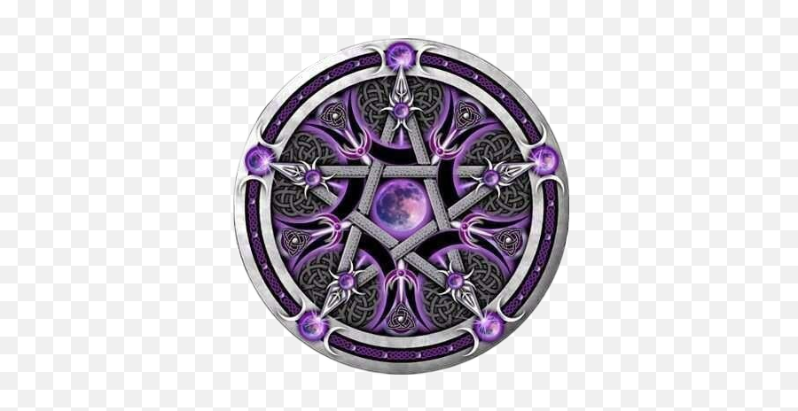 Pentagram Pentacle Moon Star Wicca Sticker By Sam - Celtic Mandala Coloring Pages Emoji,Pentacle Emoji