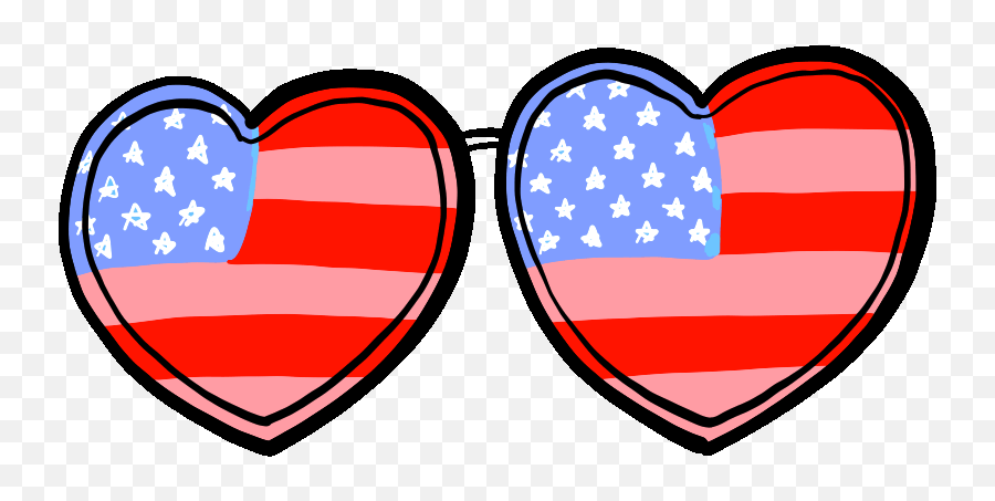 4th Of July Hearts Sticker By Stefanie Shank - Clip Art Emoji,Fourth Of July Emoji