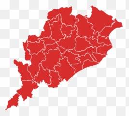 Orissa Districts Blank Red - Odisha Map Png Emoji